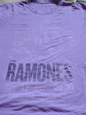 Men's Purple Vintage XL Ramones Punk Rock Music Glitter Logo Shirt
